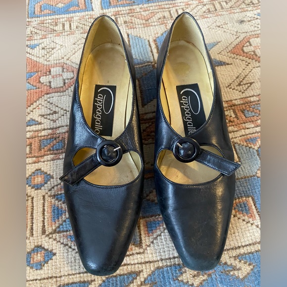 Black leather ballet shoe low heel - Picture 5 of 5